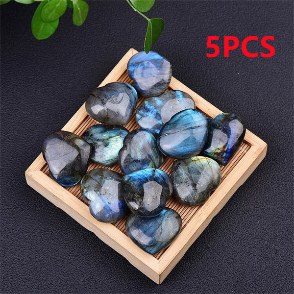 Heart Shape Crystal Gemstones Pendant Natural Quartz Chakra Healing Stone