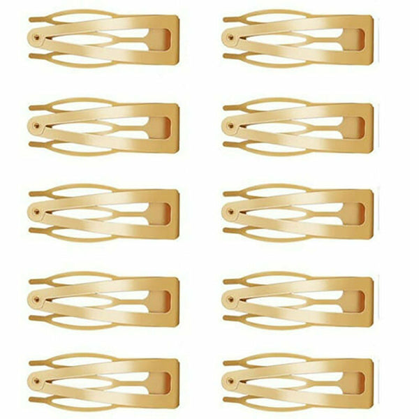 10PCS Metal Snap Barrettes Double-grip Hair Side Clips Hair Women Styling Tools