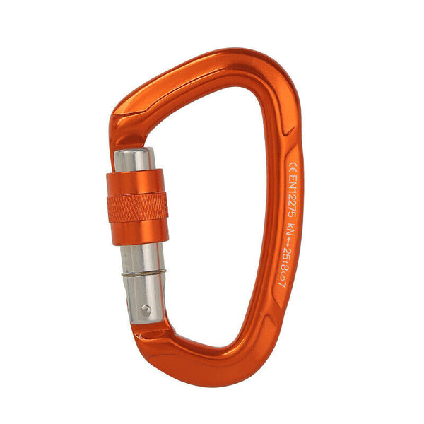 25KN Screwgate Locking Rock Climbing Carabiner Clip Aluminum D Ring Hook Buckle