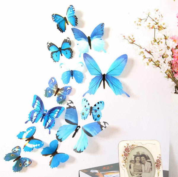 12PCS 3D 3D DIY Wall Decal Stickers Butterfly Home Room Art Decor Decorations AU
