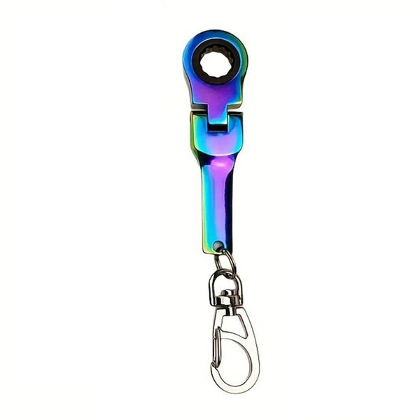 Mini 10mm Ratchet Spanner Portable Wrench Key Ring Key Chain Multifuntional