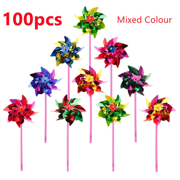 Plastic Windmill Pinwheel Wind Spinner Kids Toy Lawn Garden Party Decor