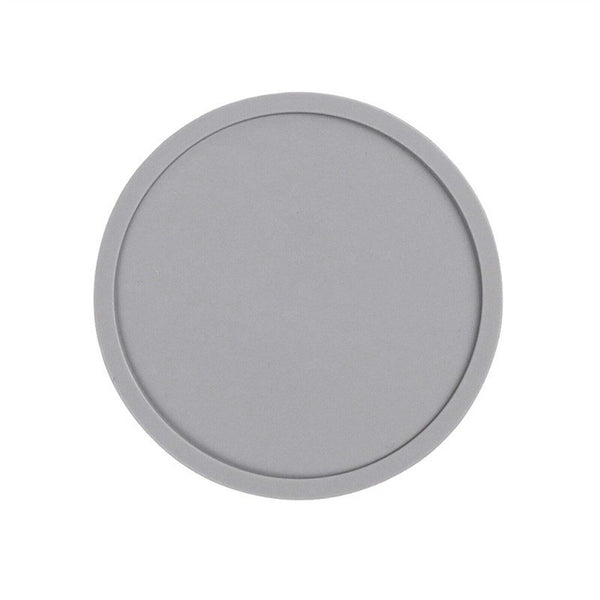 Round Black Silicone Coasters Non-slip thermal insulation Cup Mats Pad Drink/6