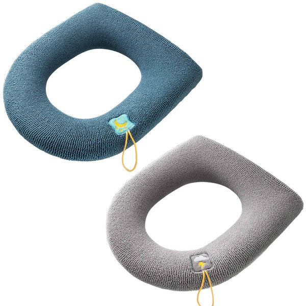 2PCS Winter Warm Soft Washable Toilet Seat Closestool Cover Cushion Warm Mat Pad - Lets Party