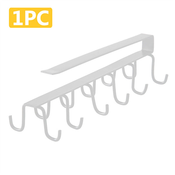 12 Hook Mug Cup Rack Holder Under Shelf Kitchen Cabinet Metal Hanger Wardrobe AU