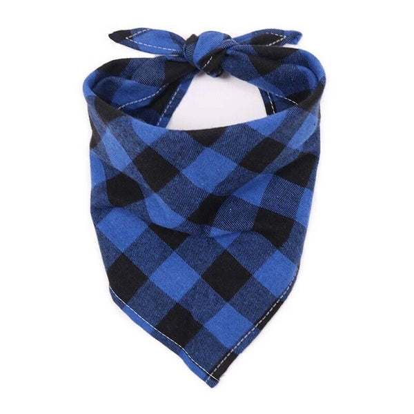 Dog Bandana Scarf Collar Triangular Bandage Plaid Washable Bib Puppy Neckerchief