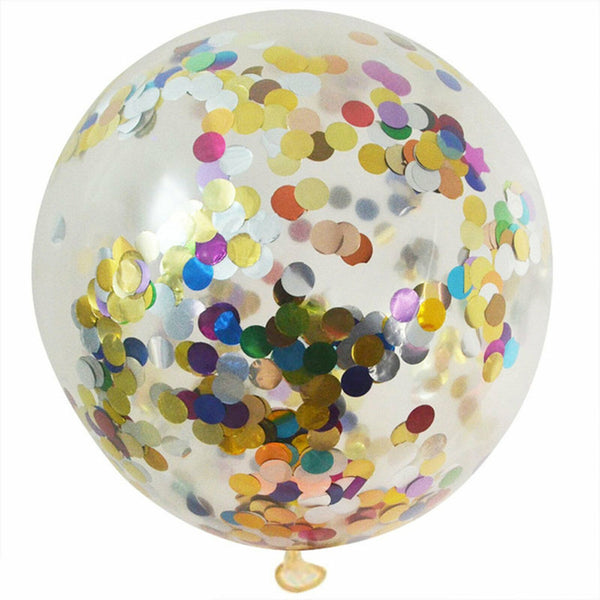 Giant 90cm Confetti Balloons Glitter Clear Latex Birthday Party Wedding Balloon
