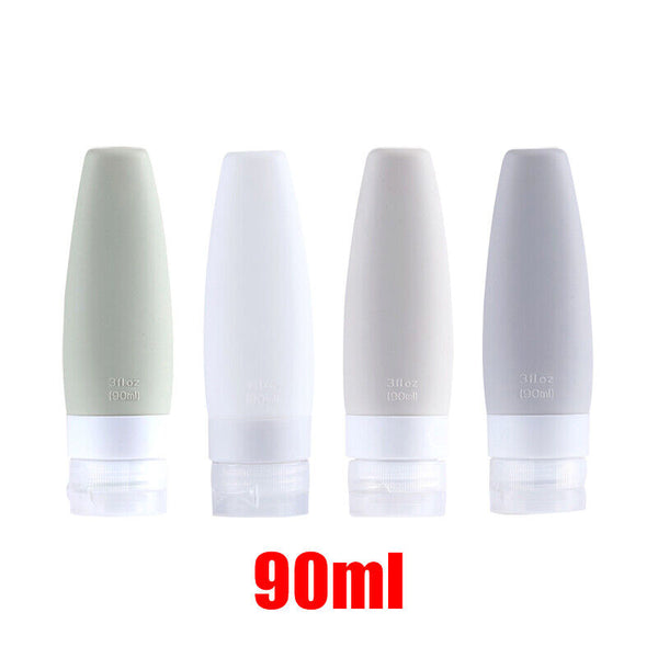 4PCS Silicone Empty Bottle Travel Shampoo Lotion Cosmetic Container Dispenser AU