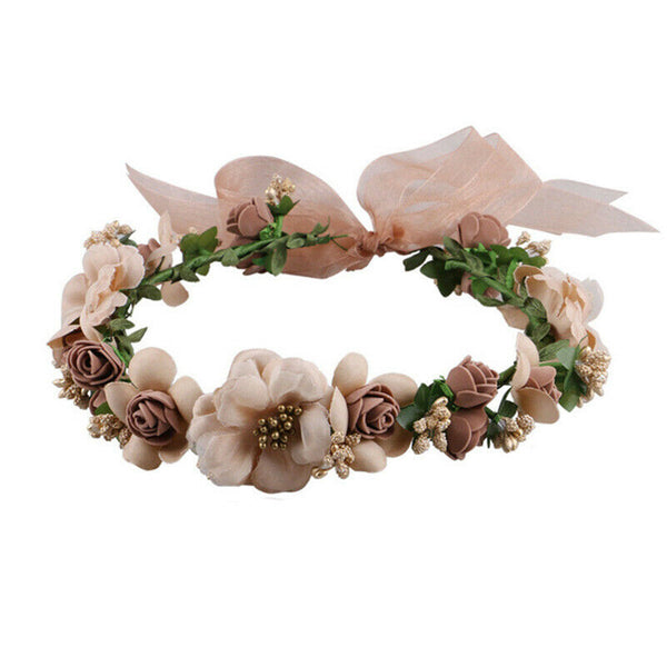 Women Party Flower Wreath Garland Beach Wedding Girl Hair Headband crown 4colour
