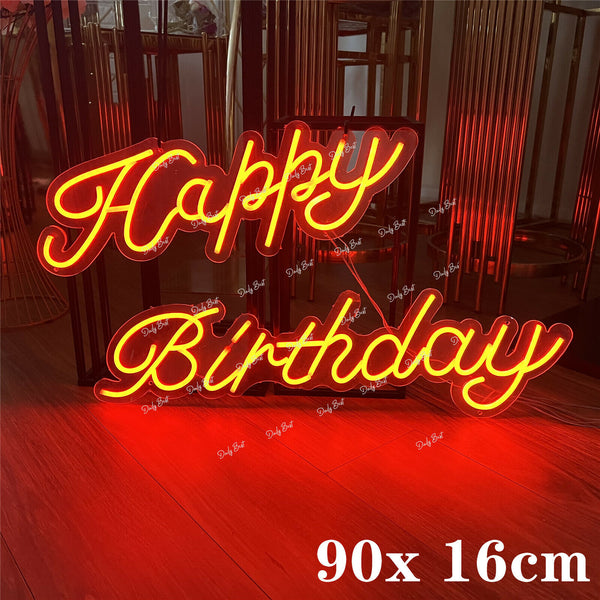 Happy Birthday RGB LED Neon Lights Sign Board Acrylic Party Wedding Event Decora
