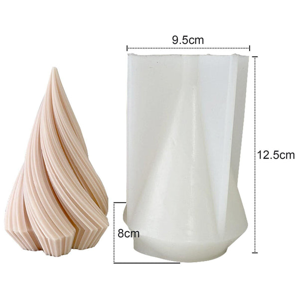 3D Silicone Candle Making Moulds DIY Art Cone Soap Wax Plaster Candles Mold New