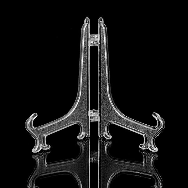 UP50x Clear Plate Stand Display Easel Photo Picture Bowl Dish Holder Frame Clear