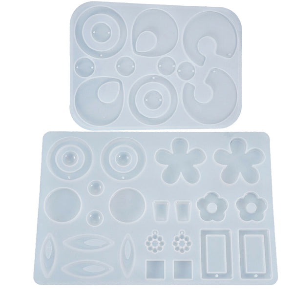 2X Silicone Pendant Mould Jewelry Making Necklace Mold Craft DIY Resin Supplies - Lets Party