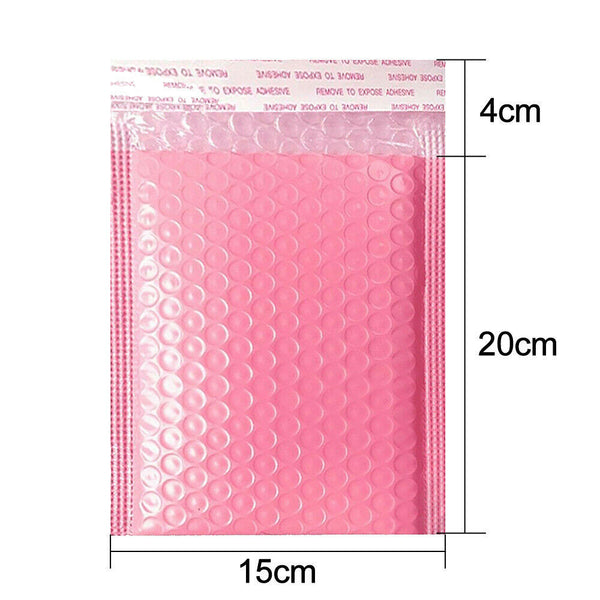 50Pcs Bubble Mailers Padded Envelopes Lined Poly Mailer Self Seal Pink 5 Size AU