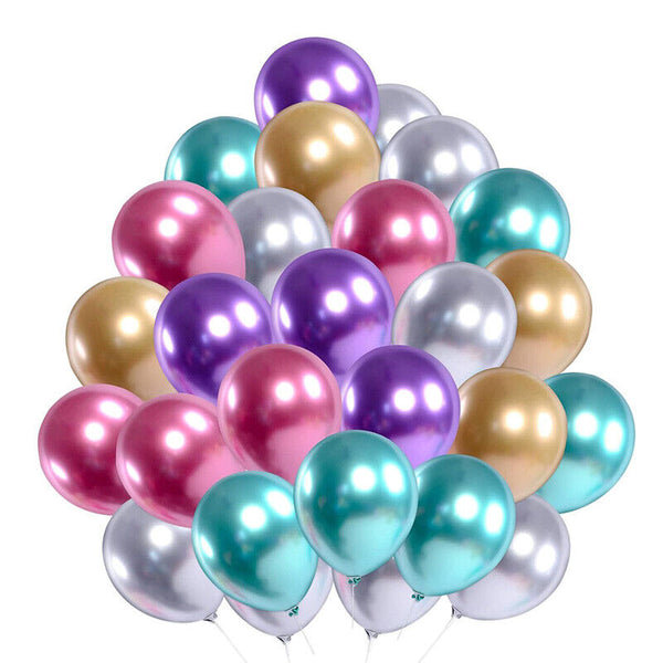 20pcs 12inch/30cm Metallic Birthday Balloons Chrome Metal Balloons Party Wedding