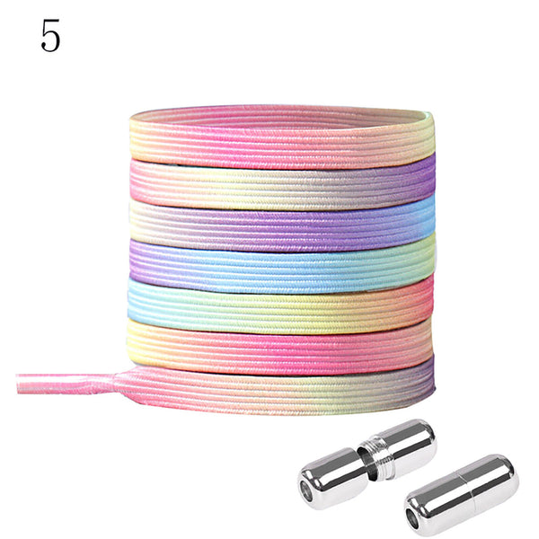 No Tie Locked Elastic Shoelace Shoe Lace Lazy Lace Sneakers Sport Kid Adult