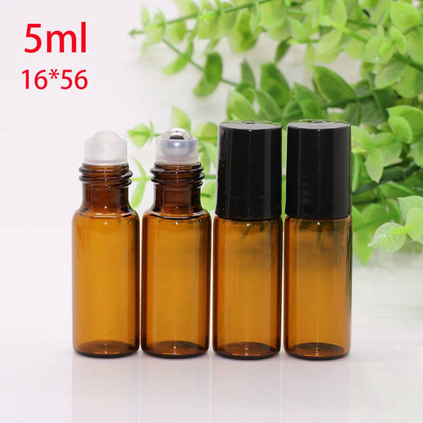 Roller Rollerball Perfume Essential Oil Roll On Ball Amber Glass Bottle