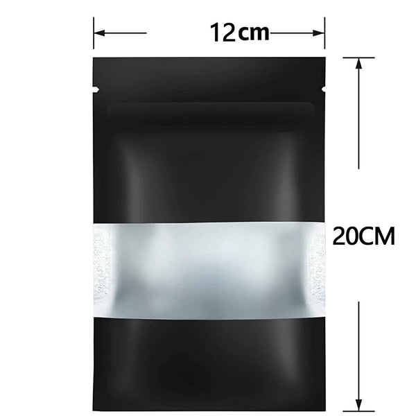 100X Window Aluminum Mylar Bags Foil Heat Stand Up Pouch Seal With Zip Lock Bag