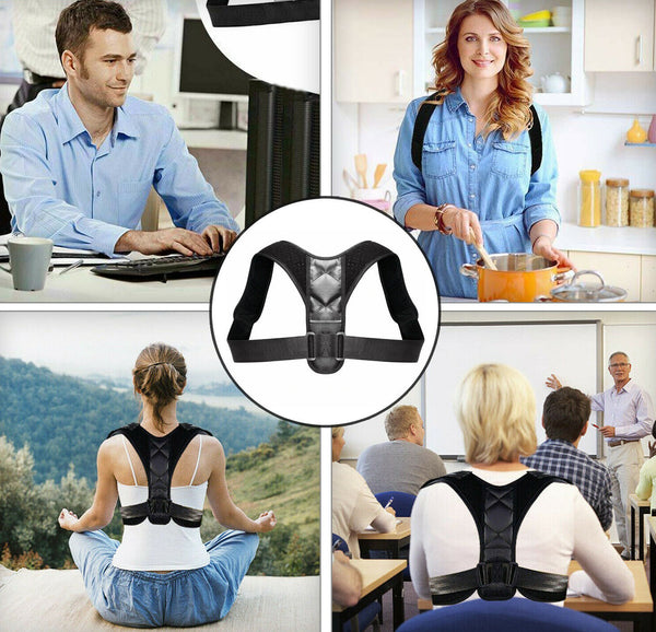 Posture Corrector Adjustable Back Shoulder Belt Support Body Brace Back Unisex - Lets Party