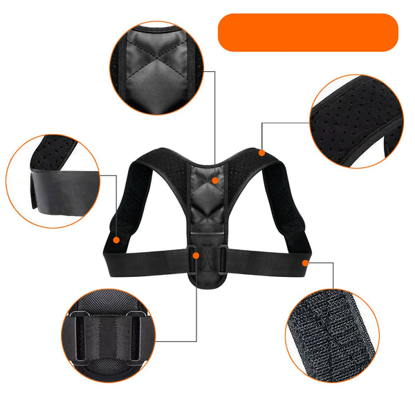 Posture Corrector Adjustable Back Shoulder Belt Support Body Brace Back Unisex - Lets Party