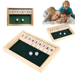 Shut the Box Board Game Wooden 10 Number Bar Drinking Games Dice 4 X Players AUS