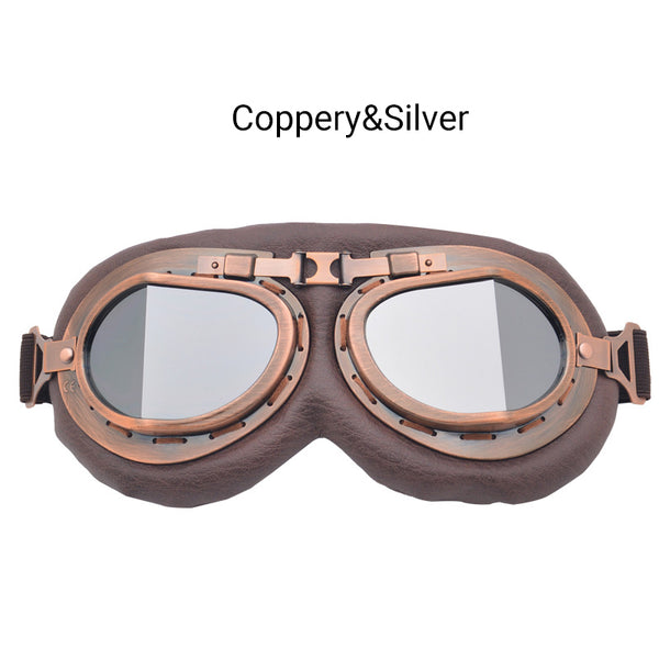 Vintage Pilot Motorcycle Racing Goggles Aviator Retro ATV UTV Dirt Bike Eyewear