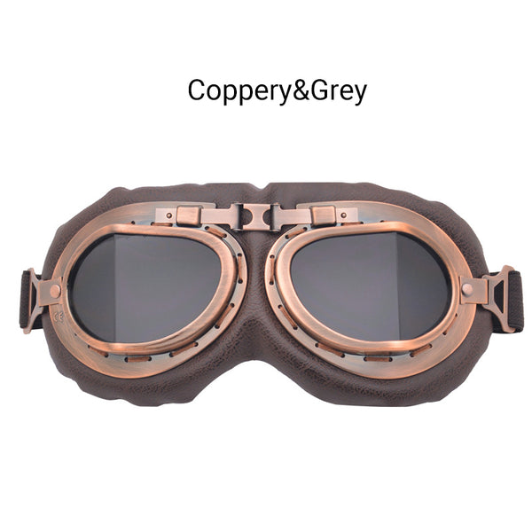 Vintage Pilot Motorcycle Racing Goggles Aviator Retro ATV UTV Dirt Bike Eyewear