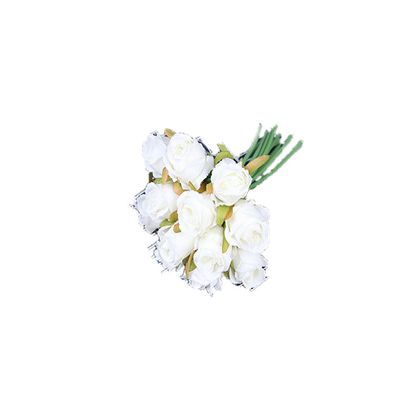 12 Heads Silk Rose Artificial Flowers Fake Bouquet Buch Home Wedding Party Decor