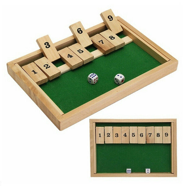 Shut the Box Board Game Wooden 10 Number Bar Drinking Games Dice 4 X Players AUS - Lets Party