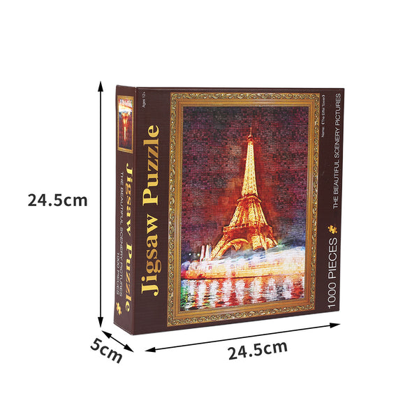 Jigsaw Puzzles 1000 Piece Eiffel Tower Adult Kids DIY Puzzle Toys Home Decor - Lets Party