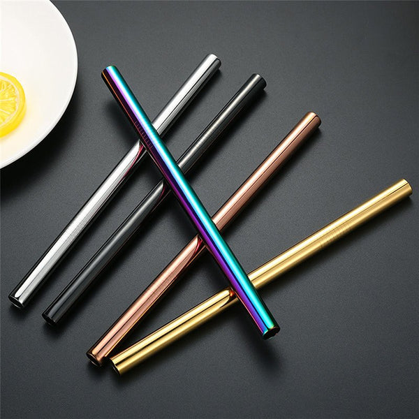 Thick Shake Milkshake Stainless Steel Straws Reusable Metal Drinking Straw Brush - Lets Party