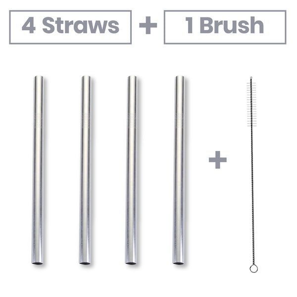 Thick Shake Milkshake Stainless Steel Straws Reusable Metal Drinking Straw Brush - Lets Party