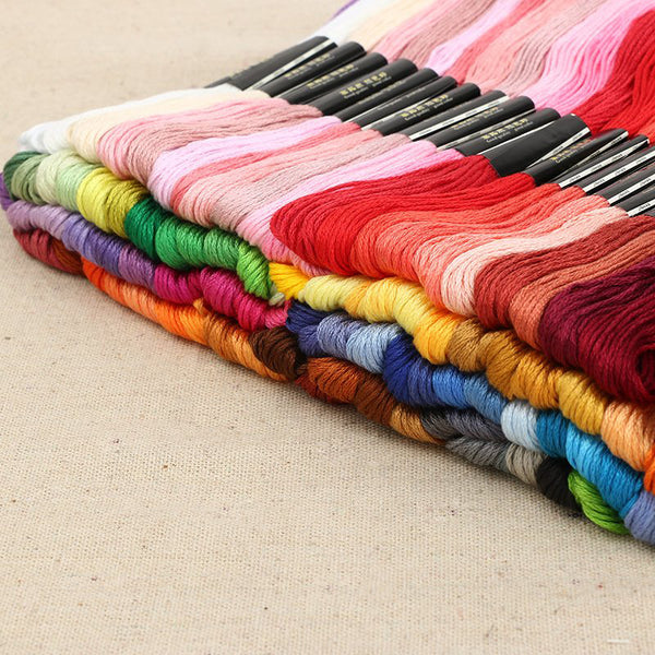 50 Colourful Egyptian Cross Stitch Cotton Sewing Skeins Embroidery Thread Floss - Lets Party