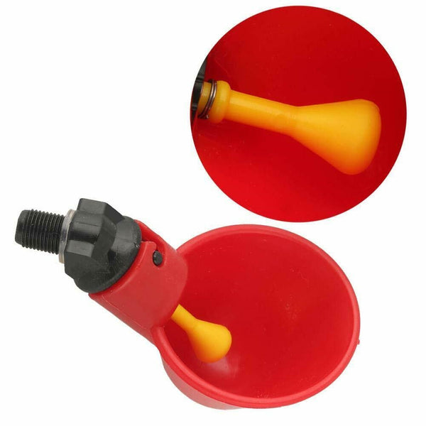 Poultry Chicken Automatic Drinker Cup Waterer Nipple Chook Bird Water Feeder - Lets Party