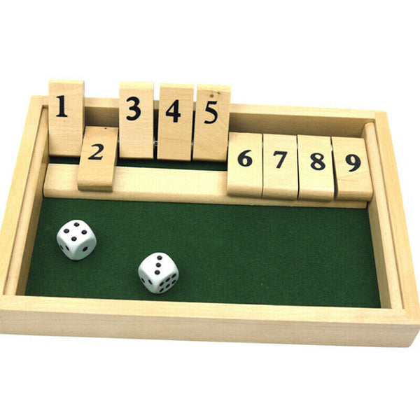 Shut the Box Board Game Wooden 10 Number Bar Drinking Games Dice 4 X Players AUS - Lets Party