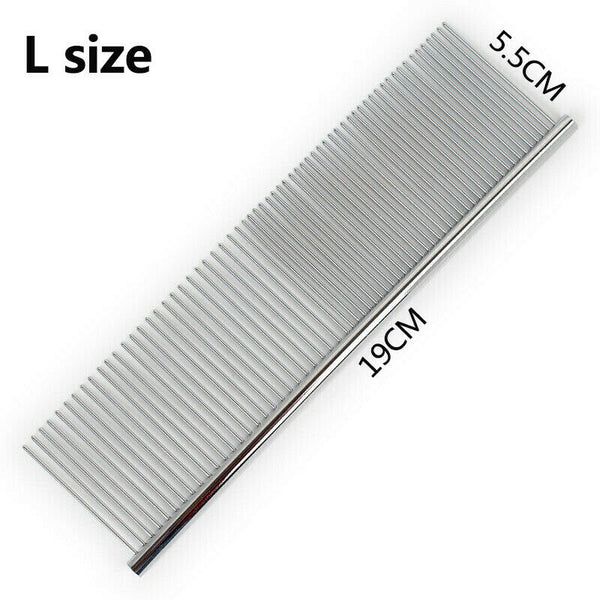 Stainless Steel Teeth Metal Comb Brush Pet Cat Dog Hair Grooming Trimmer Round - Lets Party