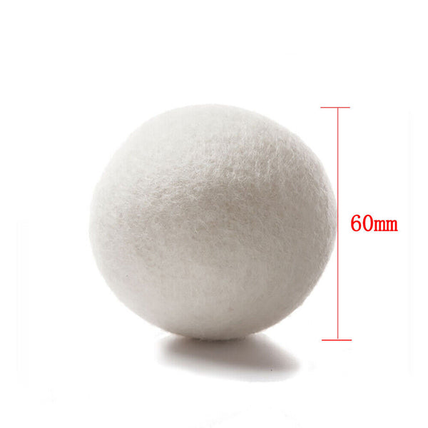 6X 100% Zealand Wool Dryer Balls Drying Fabric Softner Clothes 5/6/7/8cm - Lets Party