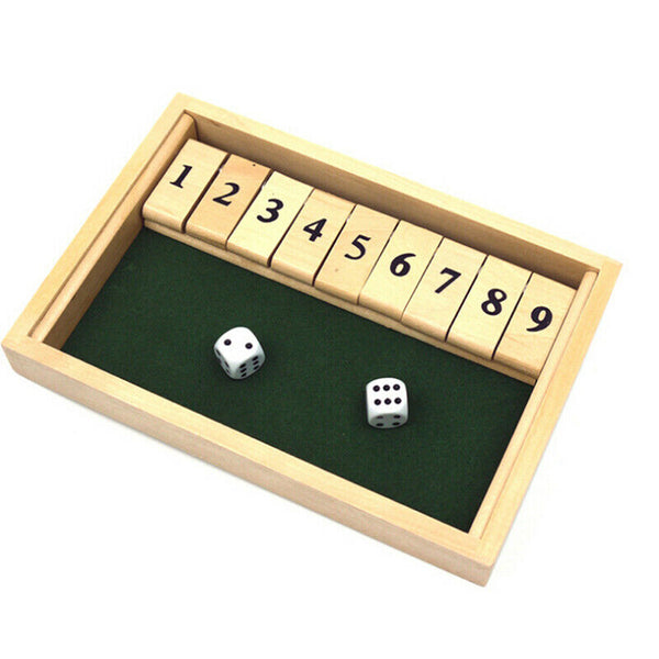 Shut the Box Board Game Wooden 10 Number Bar Drinking Games Dice 4 X Players AUS - Lets Party