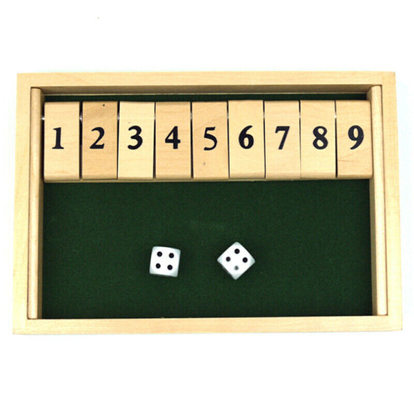 Shut the Box Board Game Wooden 10 Number Bar Drinking Games Dice 4 X Players AUS - Lets Party