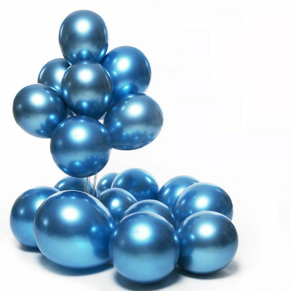 5pcs Giant 40cm Chrome Metallic Latex Balloons Birthday Wedding Party Balloons - Lets Party