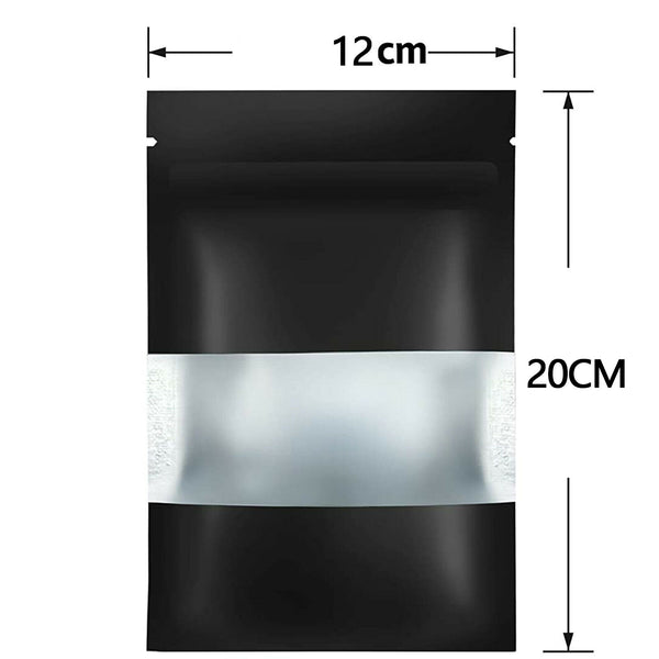 Window Black Matt Stand up Pouches Mylar Foil Bag Heat Seal Food Zip Lock Bag AU - Lets Party