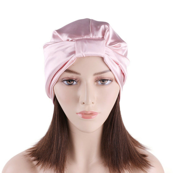 Womens Imitated Silk Sleeping Cap Sleep Hat Night Hair Styling Care Bonnet Wrap - Lets Party