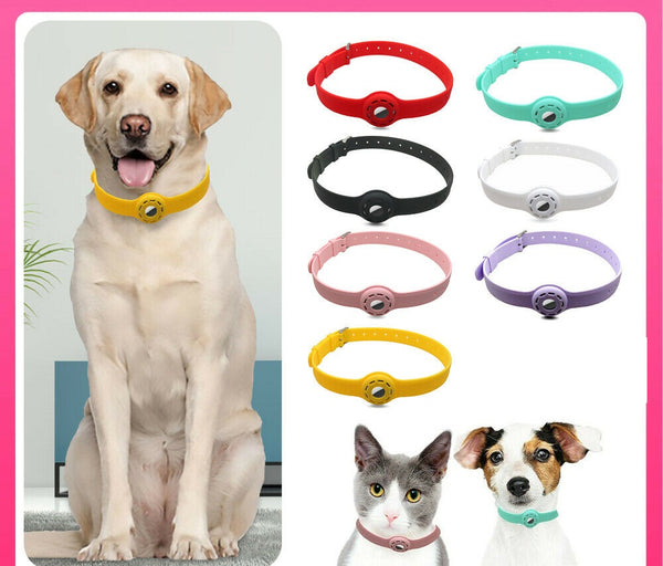 For Apple AirTag Silicone Band Collar Case Air Tag GPS Anti-lost for Cat Dog Pet - Lets Party