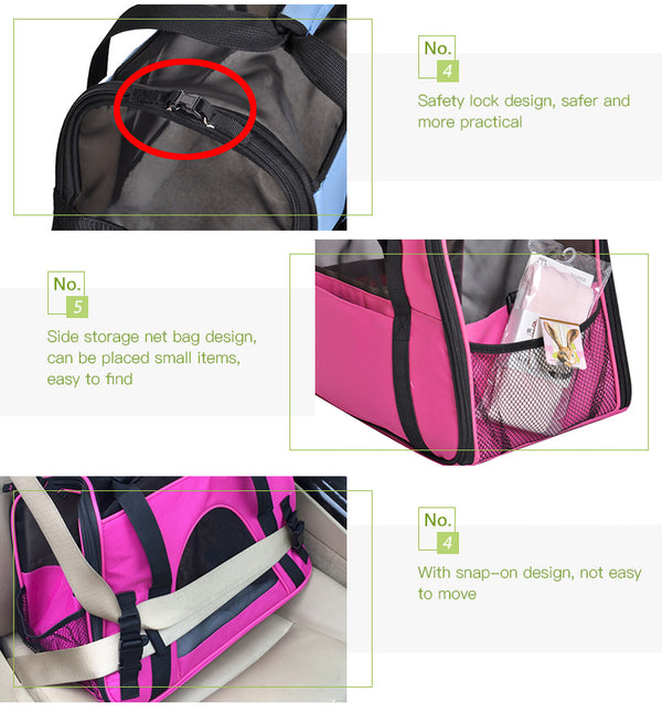 Light Weight Soft Sided Foldable Durable Polyester Pet Carrier Bag - Lets Party