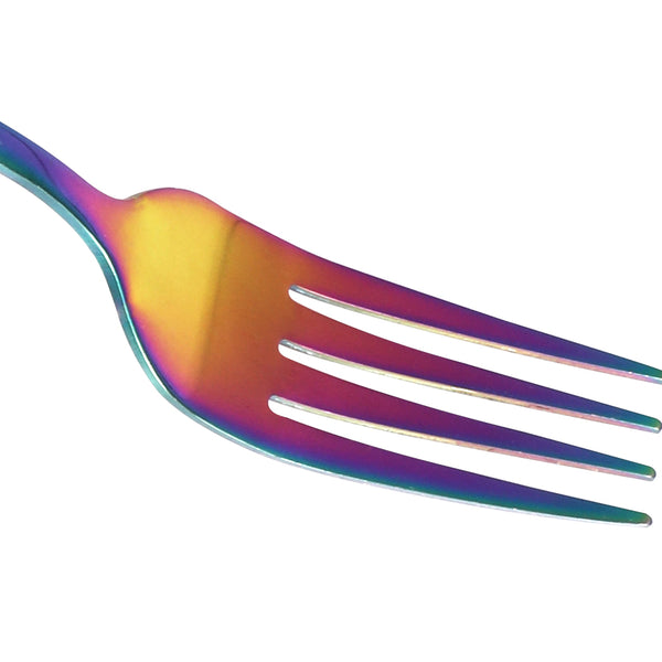 Stainless Steel Cutlery Set Glossy Knife Fork Spoon Teaspoon Child Rainbow 30pcs - Lets Party