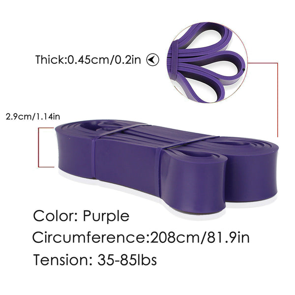 Resistance Band Heavy Duty Exercise Fitness Workout Band Purple 35-85lbs - Lets Party