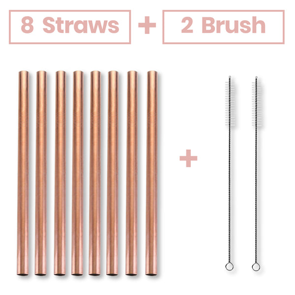 Thick Shake Milkshake Stainless Steel Straws Reusable Metal Drinking Straw Brush - Lets Party
