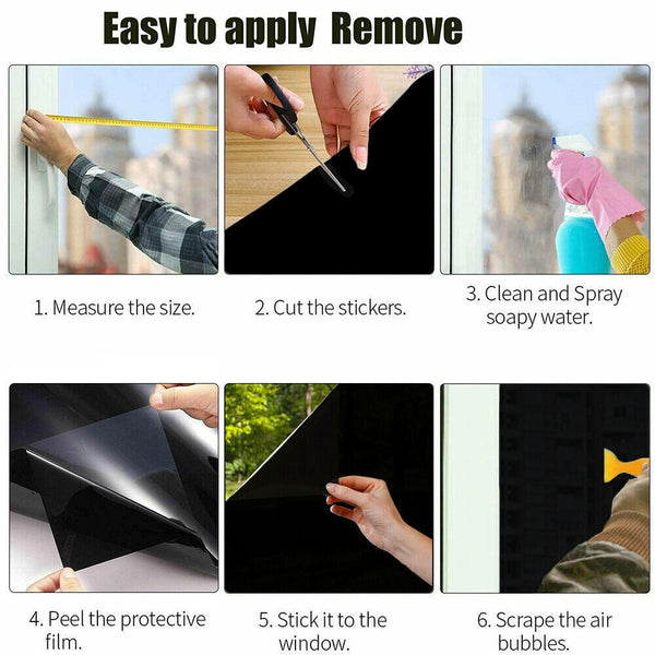 90cm Total Light Blackout 100% Privacy Window Film Tinting Tint Sticker AU - Lets Party