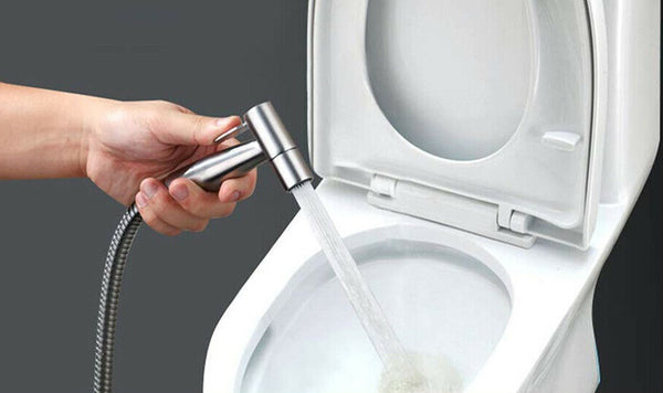 Shower Head Douche Bidet Toilet Spray Hand Held Jet Shattaf Kit Chrome +Diverter - Lets Party
