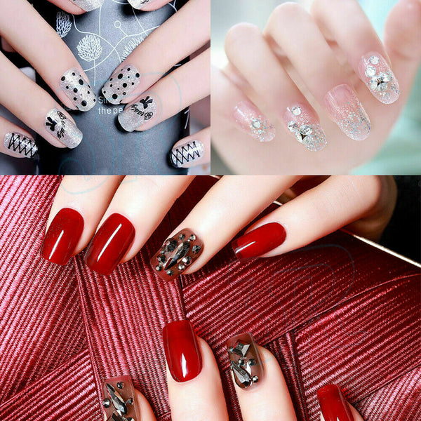 500Pcs Fake Nails French Tips White Clear Stiletto False Gel Pointy Art Acrylic - Lets Party